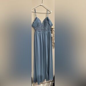 Blue floor length dress. Never worn!